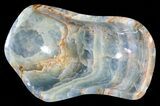 Carved, Blue Calcite Bowl - Argentina #63233-1